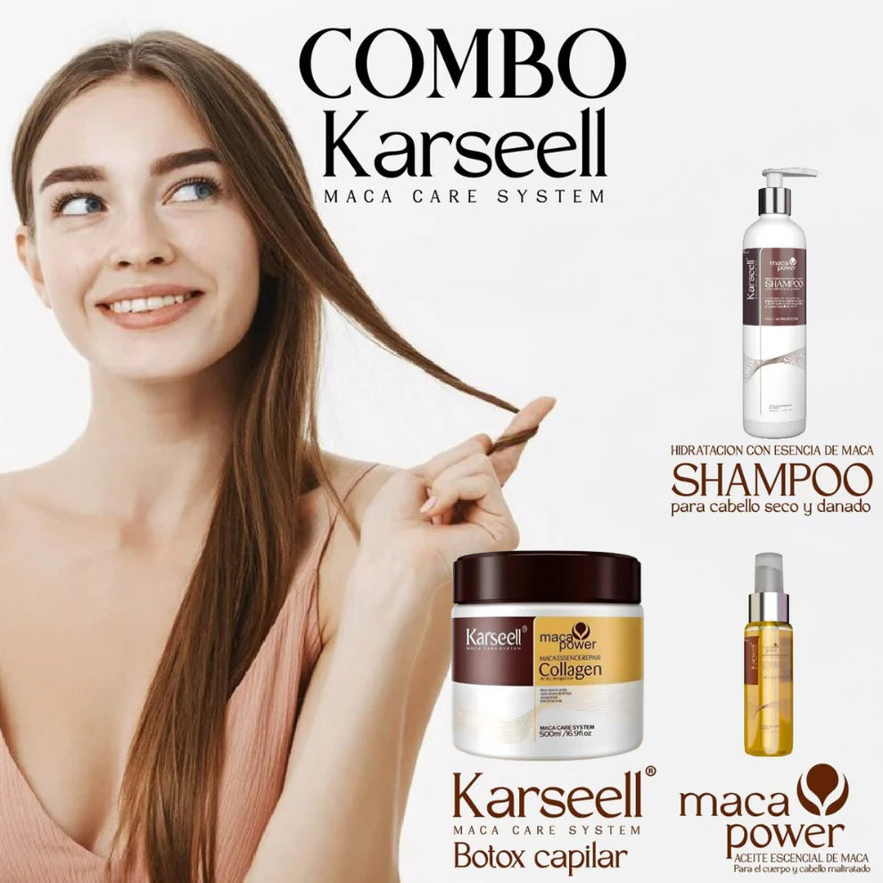 COMBO KARSELL 3 PRODUCTOS (Shampo,Crema capilar,Aceite de argan) ORIGINAL
