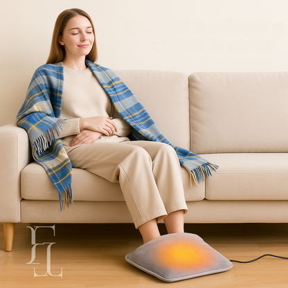 GrayTherm™ – Manta Calienta Pies USB de Polar Gris Suave | Calor Eléctrico Instantáneo