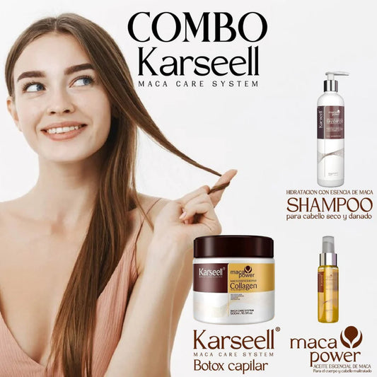 COMBO KARSELL 3 PRODUCTOS (Shampo,Crema capilar,Aceite de argan) ORIGINAL